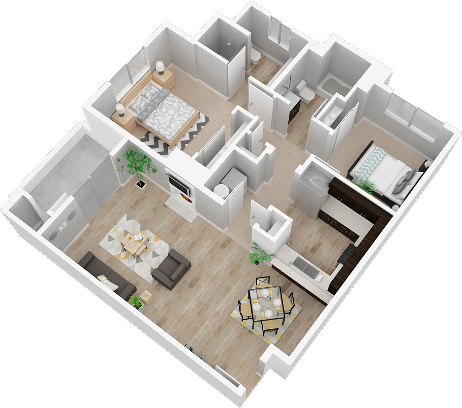 Two bedroom Floor Plan l Park Place Apartments in Reno, NV